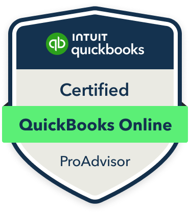 Certified QuickBooks Online ProAdvisor badge, highlighting certification and expertise in QuickBooks Online.